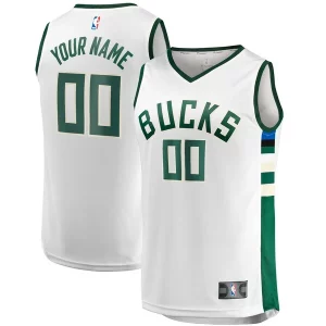 Robusto Sofisticato Milwaukee Bucks Youth Fast Break Replica Custom Jersey Association Edition White