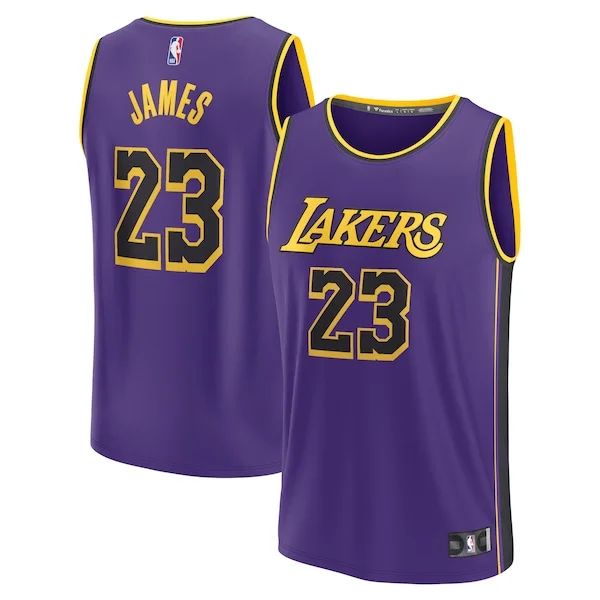 Splendido LeBron James Los Angeles Lakers 2022/23 Fast Break Replica Jersey Statement Edition Purple