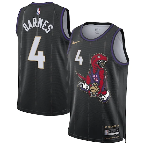 Splendido Robusto Eccezionale Scottie Barnes Toronto Raptors Nike Unisex 2024/25 Swingman Player Jersey City Edition Black
