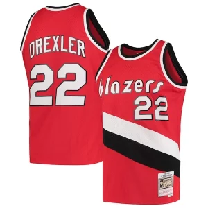 Eccezionale Bellissimo Magnifico Clyde Drexler Portland Trail Blazers 1983/84 Hardwood Classics Swingman Jersey Red