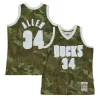 Stupendo Sofisticato Pratico Ray Allen Milwaukee Bucks Hardwood Classics 2000/01 Ghost Green Swingman Jersey Camo