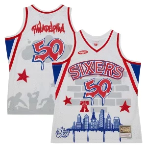 Versatile Classico Philadelphia 76ers x Tats Cru Hardwood Classics Fashion Jersey White