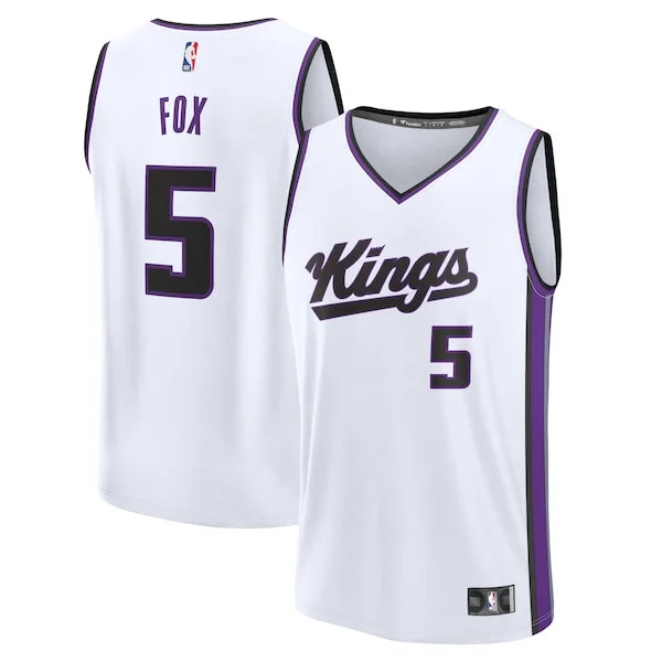 Classico Lussuoso Duraturo De'Aaron Fox Sacramento Kings Fast Break Replica Player Jersey Association Edition White