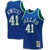 Ottimo Cool Dirk Nowitzki Dallas Mavericks 1998/99 Hardwood Classics NBA 75th Anniversary Diamond Swingman Jersey Blue