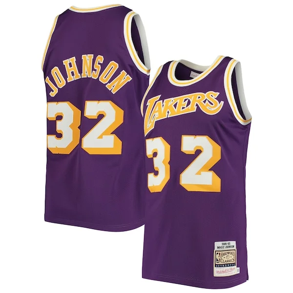 Delizioso Magnifico Magic Johnson Los Angeles Lakers 1984/85 Hardwood Classics Authentic Jersey Purple/Gold