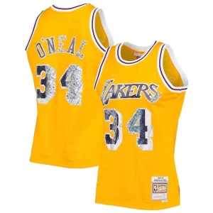 Robusto Incantevole Shaquille O'Neal Los Angeles Lakers 1996 97 Hardwood Classics NBA 75th Anniversary Diamond Swingman Jersey Gold