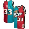 Lussuoso Raffinato Grant Hill Detroit Pistons Hardwood Classics 1999/00 Split Swingman Jersey Teal/Red