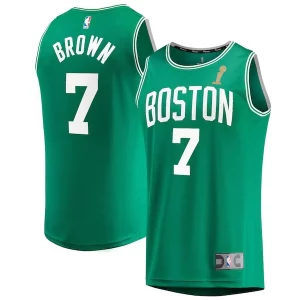 Duraturo Jaylen Brown Boston Celtics 2024 NBA Finals Champions Fast Break Replica Player Jersey Kelly Green Icon Edition