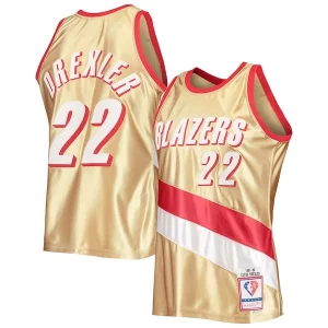 Eccezionale Pratico Versatile Clyde Drexler Portland Trail Blazers 75th Anniversary 1991/92 Hardwood Classics Swingman Jersey Gold