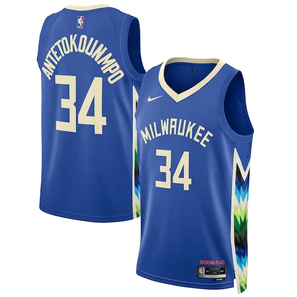 Gorgeous Giannis Antetokounmpo Milwaukee Bucks Nike Unisex 2022/23 Swingman Jersey City Edition Royal