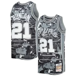 Bellissimo Raffinato Splendido Tim Duncan San Antonio Spurs 1998/99 Hardwood Classics Lunar New Year Swingman Jersey Silver