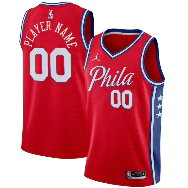 Raffinato Magnifico Accattivante Philadelphia 76ers Jordan Brand Swingman Custom Jersey Statement Edition Red