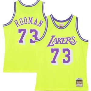 Splendido Delizioso Fantastico Dennis Rodman Los Angeles Lakers Hardwood Classics 1998/99 Tropical Swingman Jersey Neon Yellow