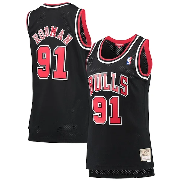 Robusto Dennis Rodman Chicago Bulls Women's Hardwood Classics Swingman Jersey Black