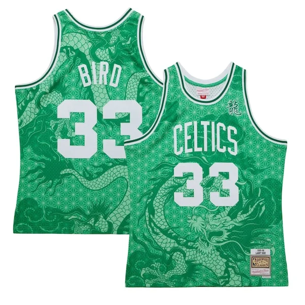 Classico Larry Bird Boston Celtics 1985/86 Hardwood Classics Asian Heritage 6.0 Swingman Throwback Player Jersey Kelly Green