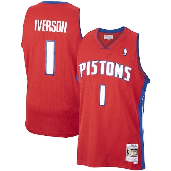 Eccezionale Allen Iverson Detroit Pistons 2008/09 Hardwood Classics Swingman Jersey Red