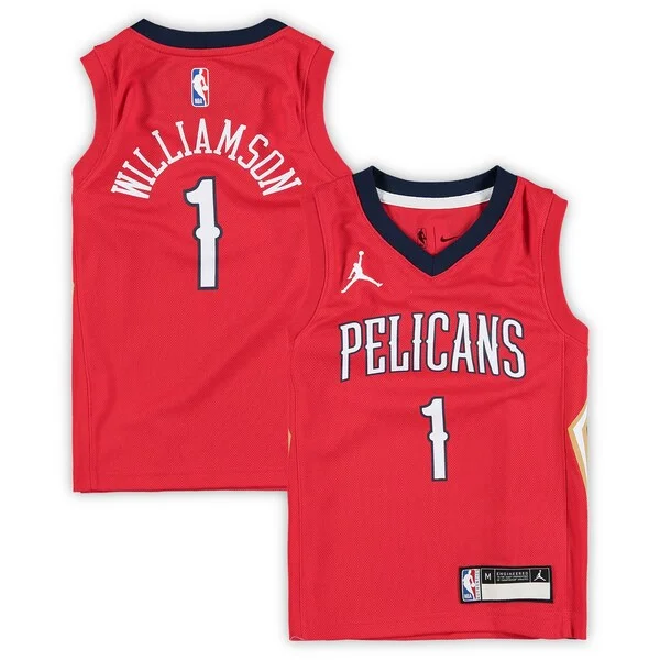 Duraturo Versatile Zion Williamson New Orleans Pelicans Jordan Brand Preschool 2020/21 Fast Break Replica Jersey Statement Edition Red