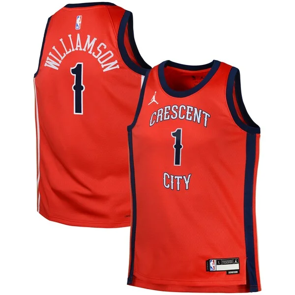 Bellissimo Pratico Zion Williamson New Orleans Pelicans Jordan Brand Swingman Jersey Statement Red