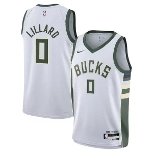 Prestigioso Magnifico Pratico Damian Lillard Milwaukee Bucks Nike Youth Swingman Jersey Association Edition White