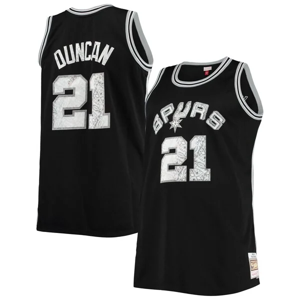 Ottimo Delizioso Lussuoso Tim Duncan San Antonio Spurs Big & Tall 1998/99 NBA 75th Anniversary Diamond Swingman Jersey Black