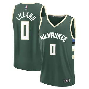 Prestigioso Damian Lillard Milwaukee Bucks Fast Break Replica Player Jersey Icon Edition Hunter Green