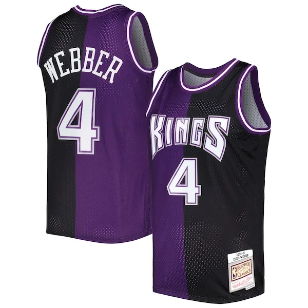 Fascinante Ottimo Pratico Chris Webber Sacramento Kings Hardwood Classics 2000/01 Split Swingman Jersey Purple/Black