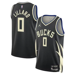 Gorgeous Damian Lillard Milwaukee Bucks Jordan Brand Unisex Swingman Player Jersey Statement Edition Black