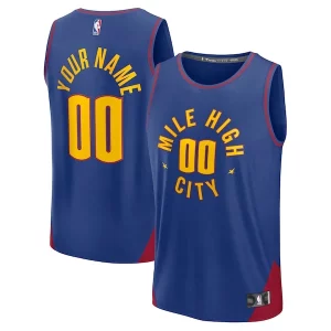Robusto Denver Nuggets Fast Break Custom Jersey Statement Edition Blue/Navy
