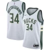 Trendy Bellissimo Raffinato Giannis Antetokounmpo Milwaukee Bucks Nike Unisex Swingman Jersey Association Edition White/Hunter Green