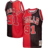 Trendy Ottimo Attraente Dennis Rodman Chicago Bulls Hardwood Classics 1995/96 Split Swingman Jersey Red/Black