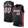 Moderno Bellissimo Attraente Miami Heat Nike Unisex Swingman Custom Jersey Black Icon Edition