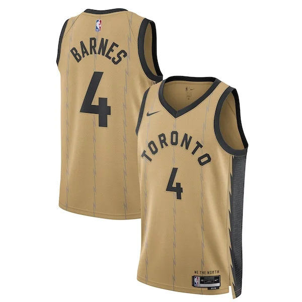 Raffinato Splendido Scottie Barnes Toronto Raptors Nike Unisex 2023/24 Swingman Jersey Gold City Edition