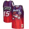 Cool Splendido Vince Carter Toronto Raptors 1998/99 Hardwood Classics Fadeaway Swingman Player Jersey Red/Purple