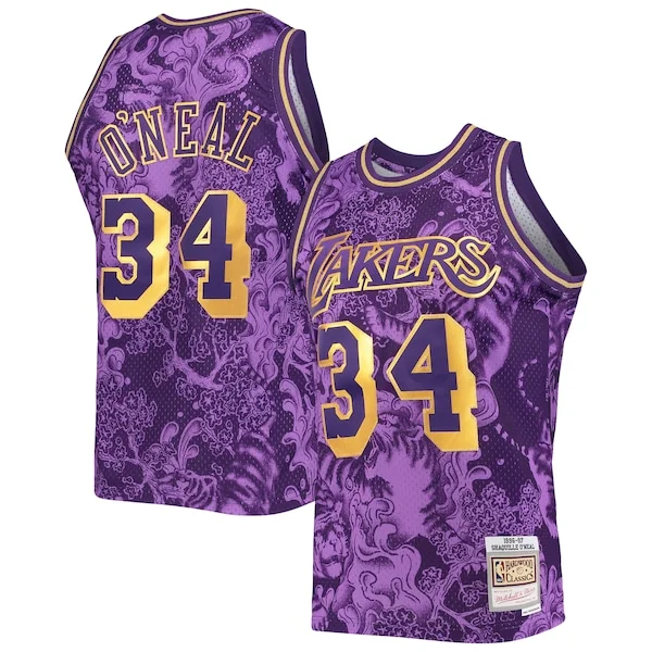 Cool Carino Meraviglioso Shaquille O'Neal Los Angeles Lakers Hardwood Classics 1996/97 Lunar New Year Swingman Jersey Purple