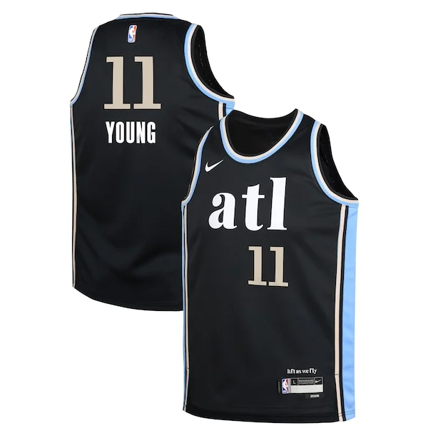 Fantastico Splendido Trae Young Atlanta Hawks Nike Youth Swingman Replica Jersey City Edition Black