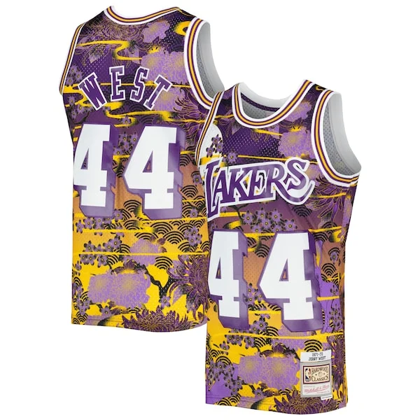 Ottimo Raffinato Jerry West Los Angeles Lakers 1971/72 Hardwood Classics Lunar New Year Swingman Jersey Purple
