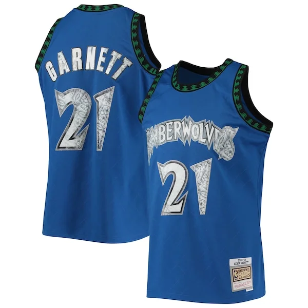 Cool Classico Delizioso Kevin Garnett Minnesota Timberwolves 2003/04 Hardwood Classics NBA 75th Anniversary Diamond Swingman Jersey Blue