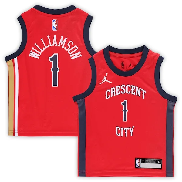 Incantevole Zion Williamson New Orleans Pelicans Jordan Brand Preschool 2022/23 Replica Jersey Statement Edition Red