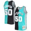 Magnifico Fantastico David Robinson San Antonio Spurs Hardwood Classics 1998/99 Split Swingman Jersey Black/Teal