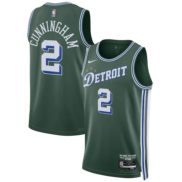 Comodo Moderno Classico Cade Cunningham Detroit Pistons Nike Unisex 2022/23 Swingman Jersey City Edition Green