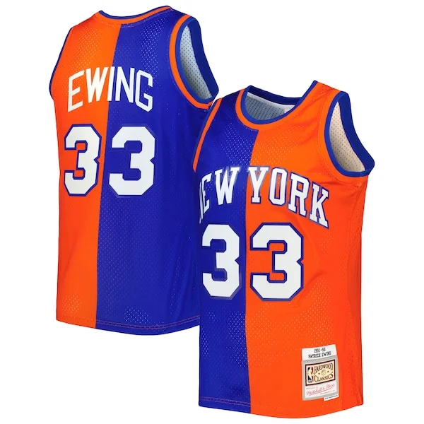 Accattivante Fascinante Gorgeous Patrick Ewing New York Knicks Hardwood Classics 1991/92 Split Swingman Jersey Blue/Orange
