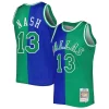 Eccezionale Steve Nash Dallas Mavericks Hardwood Classics 1998/99 Split Swingman Jersey Blue/Green