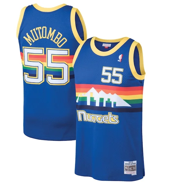 Meraviglioso Versatile Dikembe Mutombo Denver Nuggets 1991/92 Hardwood Classics Swingman Jersey Blue