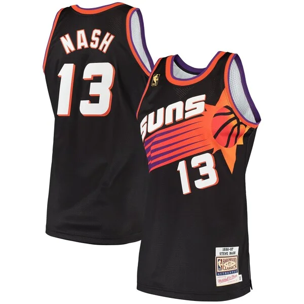 Meraviglioso Steve Nash Phoenix Suns 1996/97 Hardwood Classics Authentic Jersey Black