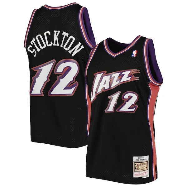 Fantastico Resistente Gorgeous John Stockton Utah Jazz 1998/99 Hardwood Classics Swingman Jersey Black