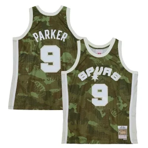 Raffinato Magnifico Trendy Tony Parker San Antonio Spurs Hardwood Classics 2000/01 Ghost Green Swingman Jersey Camo