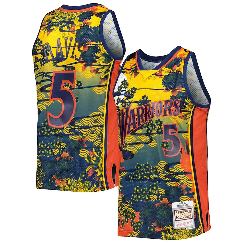 Lussuoso Eccezionale Bellissimo Baron Davis Golden State Warriors Hardwood Classics Lunar New Year Swingman Jersey Blue