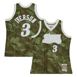 Resistente Comodo Allen Iverson Philadelphia 76ers Hardwood Classics 1997/98 Ghost Green Swingman Jersey Camo