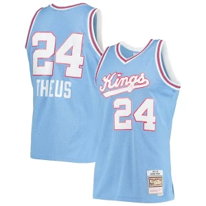 Elegante Reggie Theus Sacramento Kings 1985/86 Hardwood Classics Swingman Jersey Light Blue