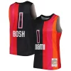 Ottimo Splendido Chris Bosh Miami Heat Hardwood Classics 2011/12 Split Swingman Jersey Black/Red